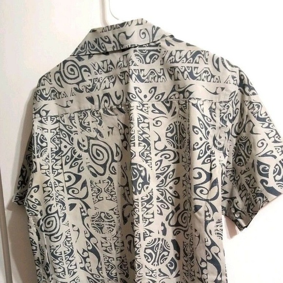 Aigle Camp Shirt Hawaiian Tribal Wooden Buttons - Picture 4 of 5